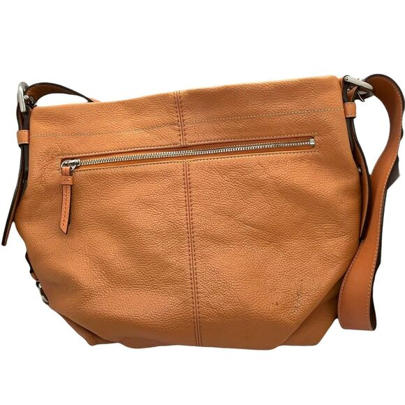 Coach Womens F15064 Orange Duffle Pebbled Leather Slouchy Zipper Crossbody Bag - Picture 1 of 15